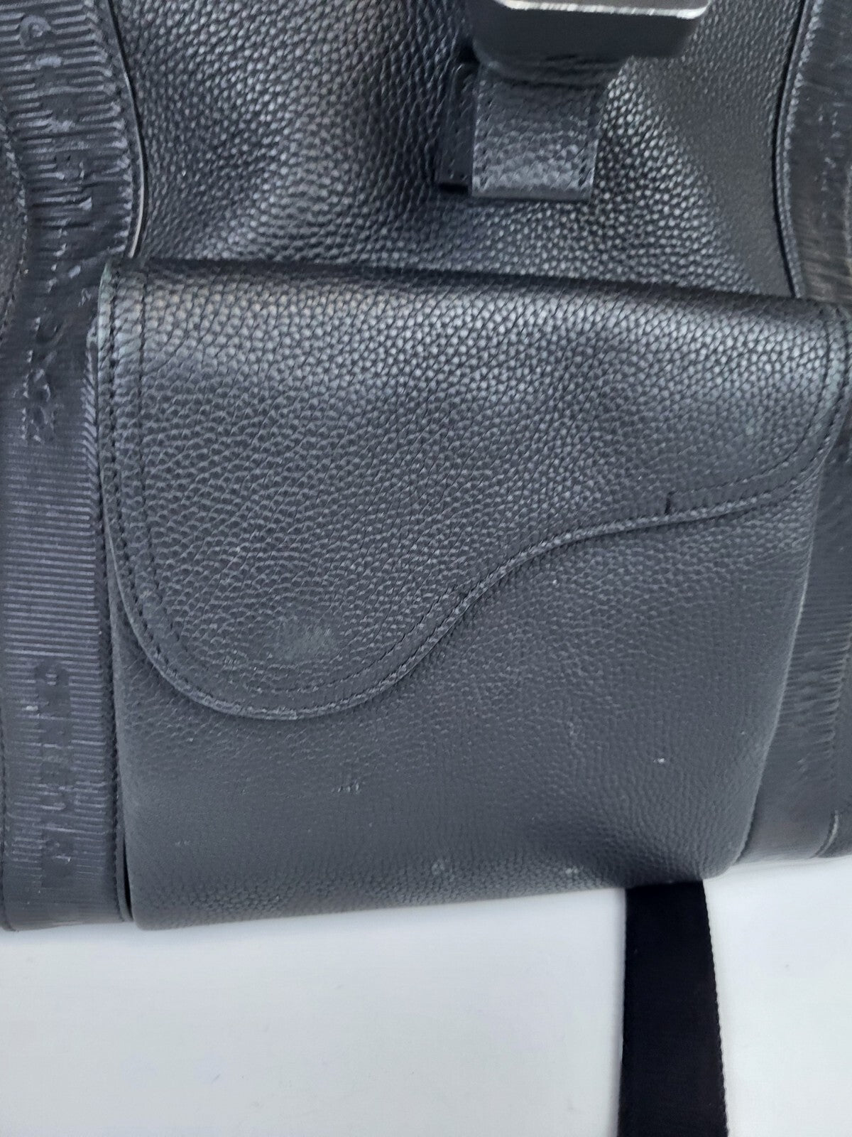 Dior Men's Backpack Saddle Bag Grained Black Leather 