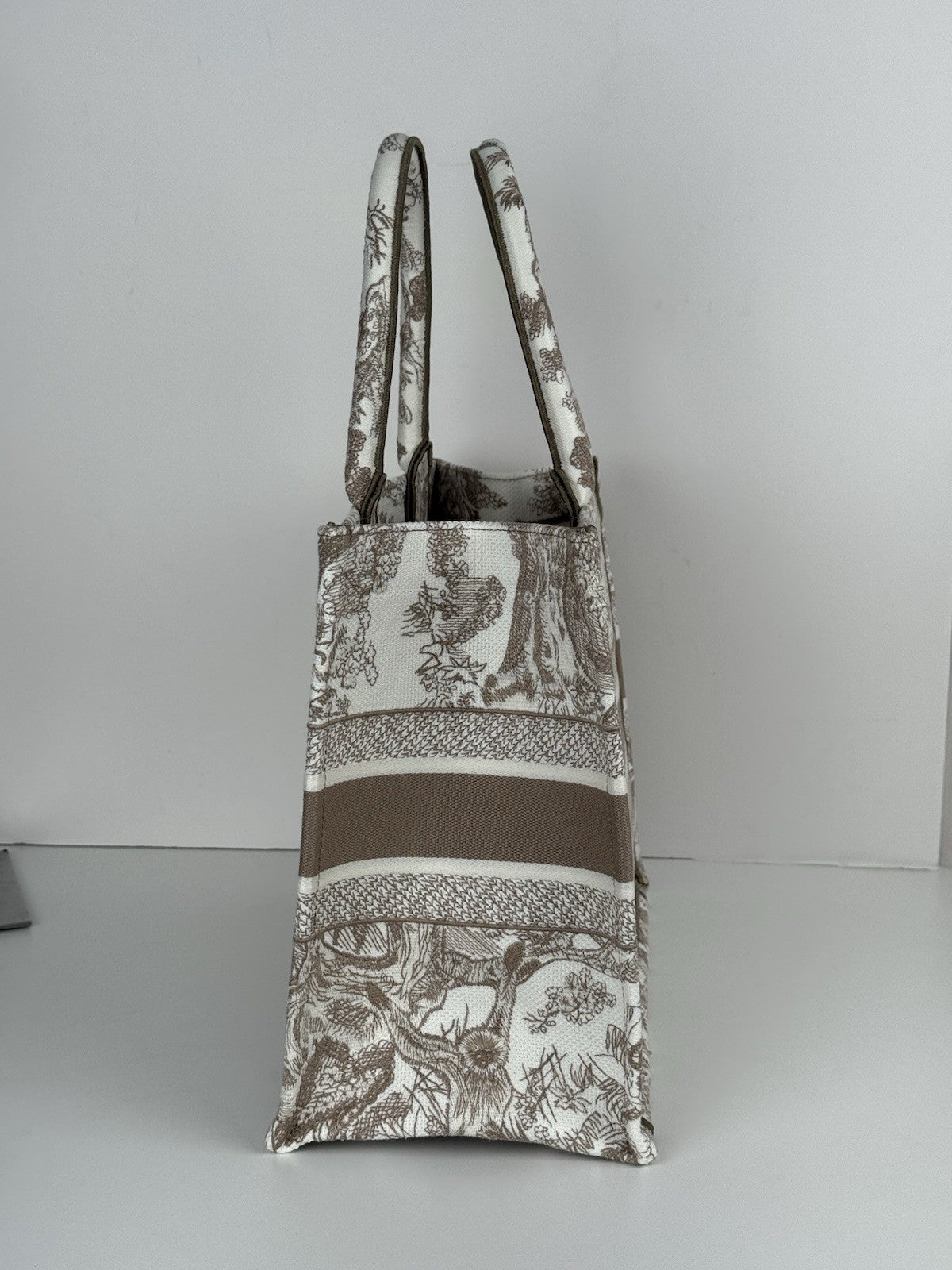 Dior Book Toile De Jouy Tote Small White/Beige Canvas