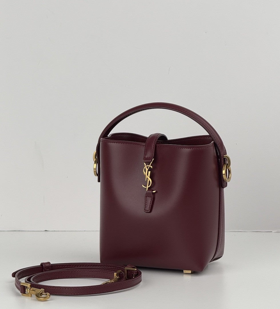Saint Laurent LE 37 Mini Leather Dark Bordeaux Bag
