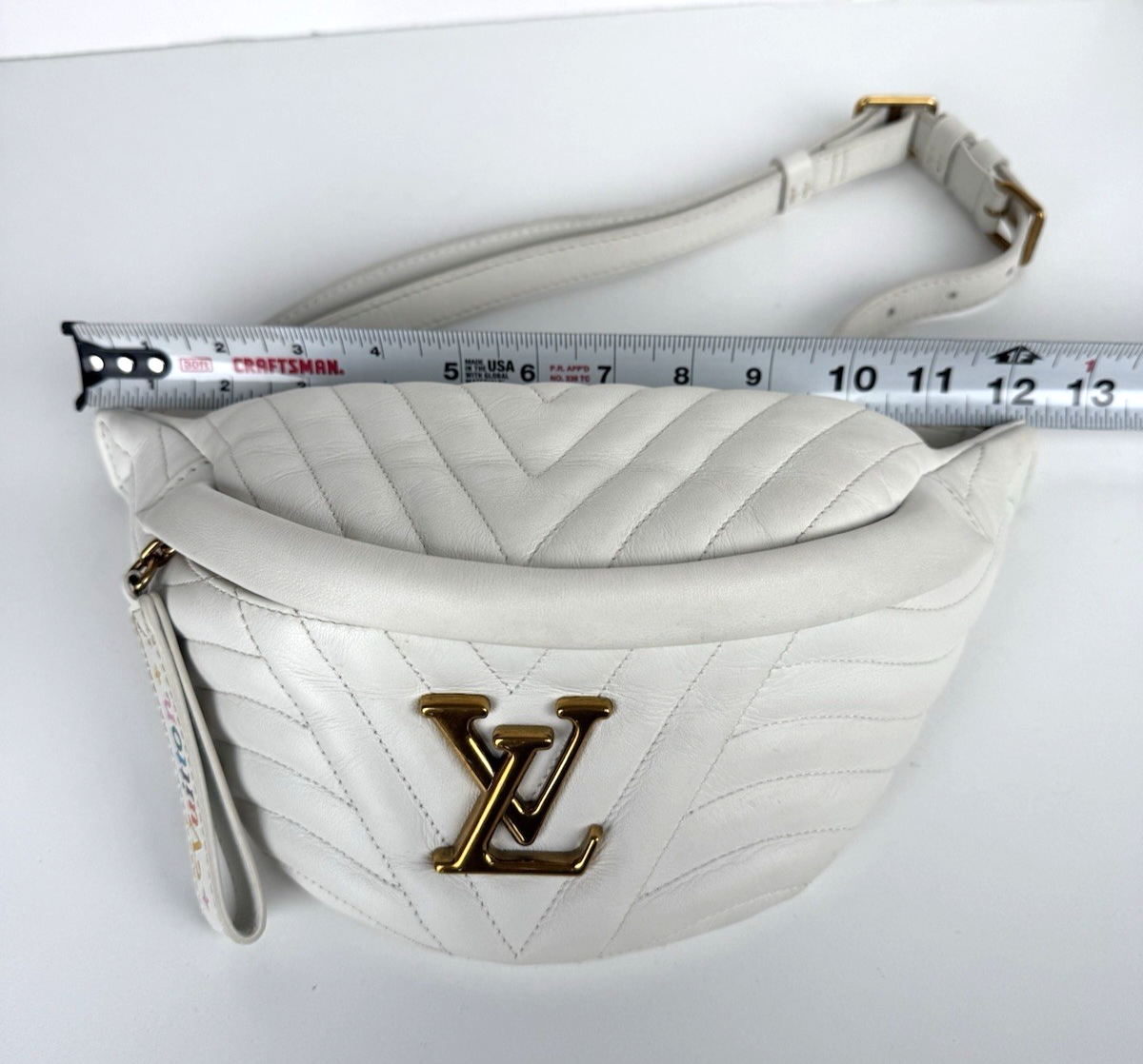 Louis Vuitton Calfskin Leather New Wave Bumbag Belt Bag for Women in White