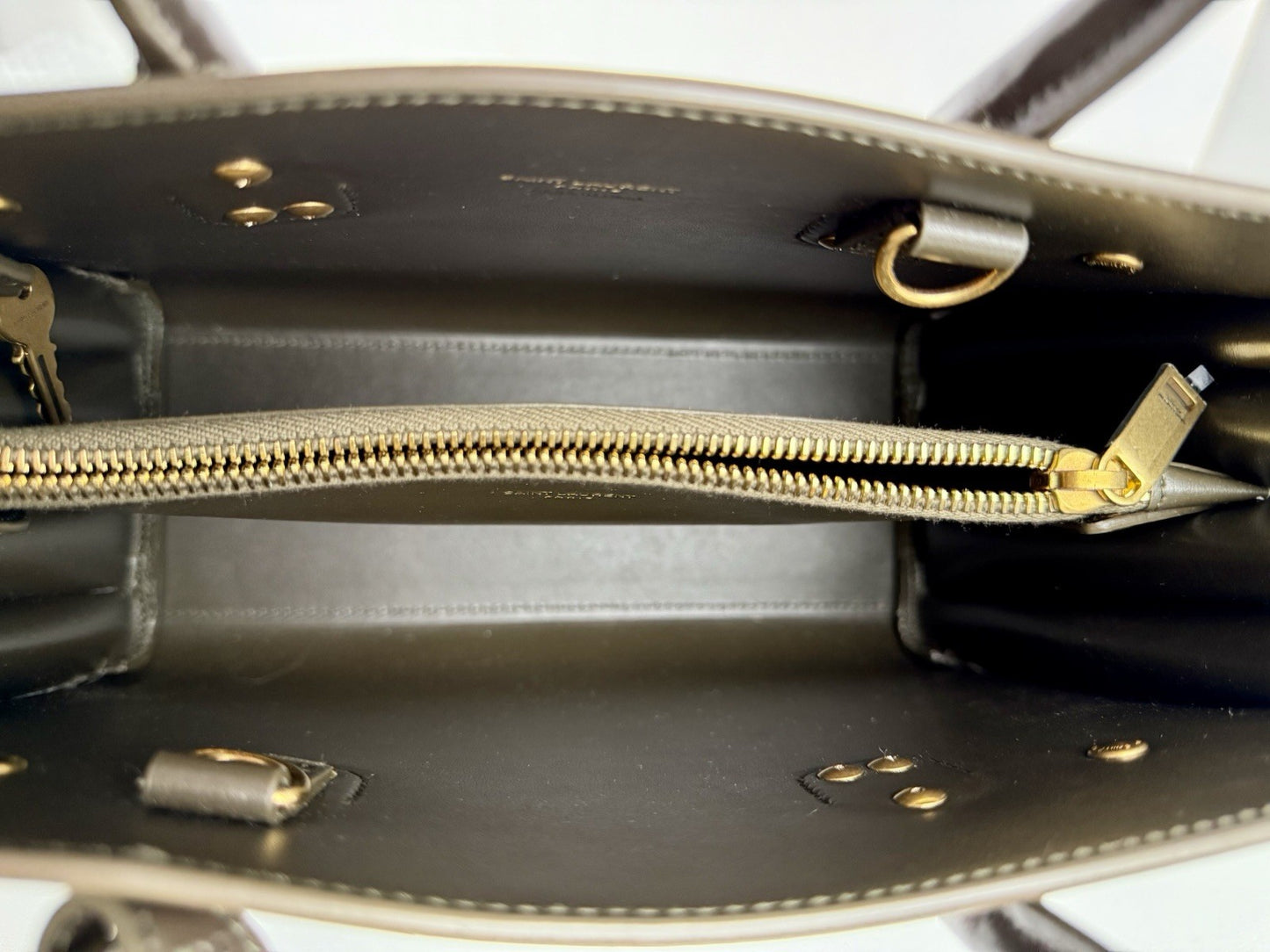 Saint Laurent Bag Sac De Jour Olive Green Shoulder Bag