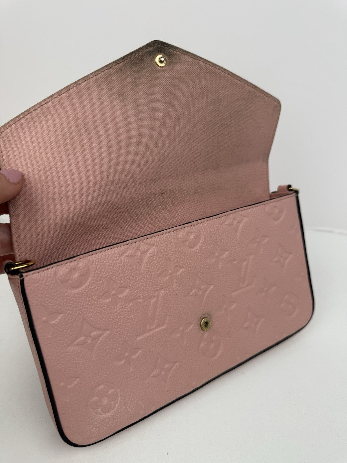 Louis Vuitton Felicie Pochette Monogram Pink Leather Bag