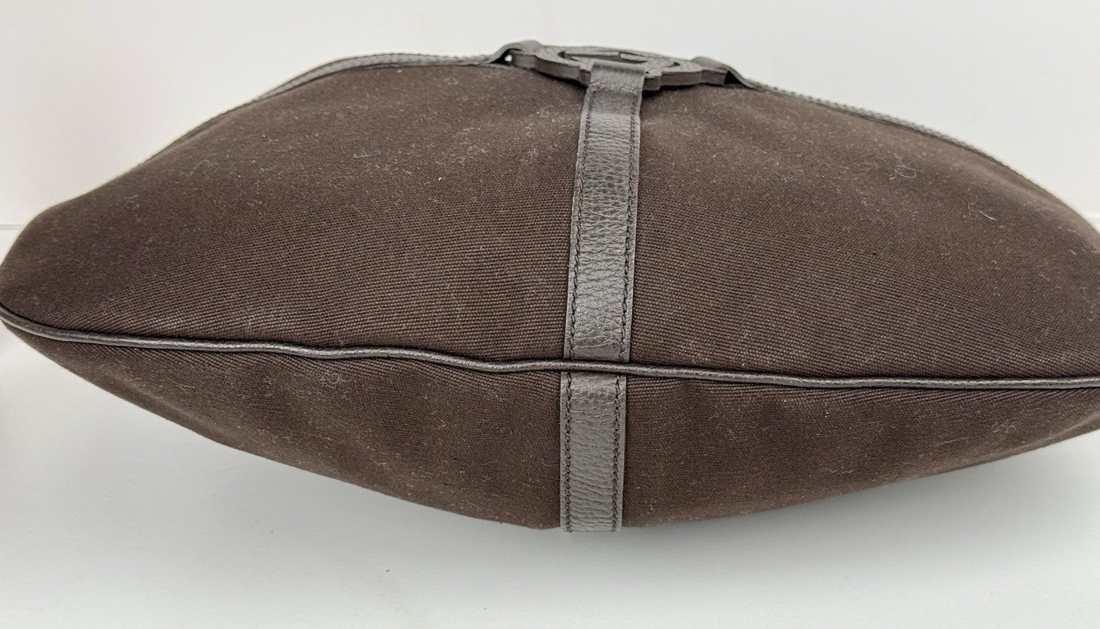 Gucci GG Dark Brown Canvas Medium Hobo Shoulder Bag