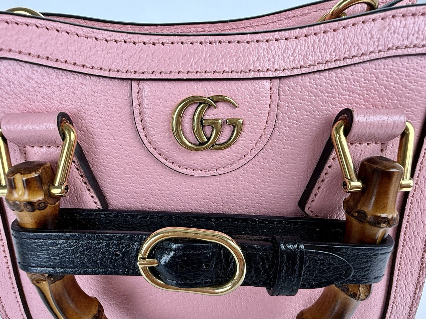 Gucci Bag Mini Diana Bamboo Handle Tote Pink Leather