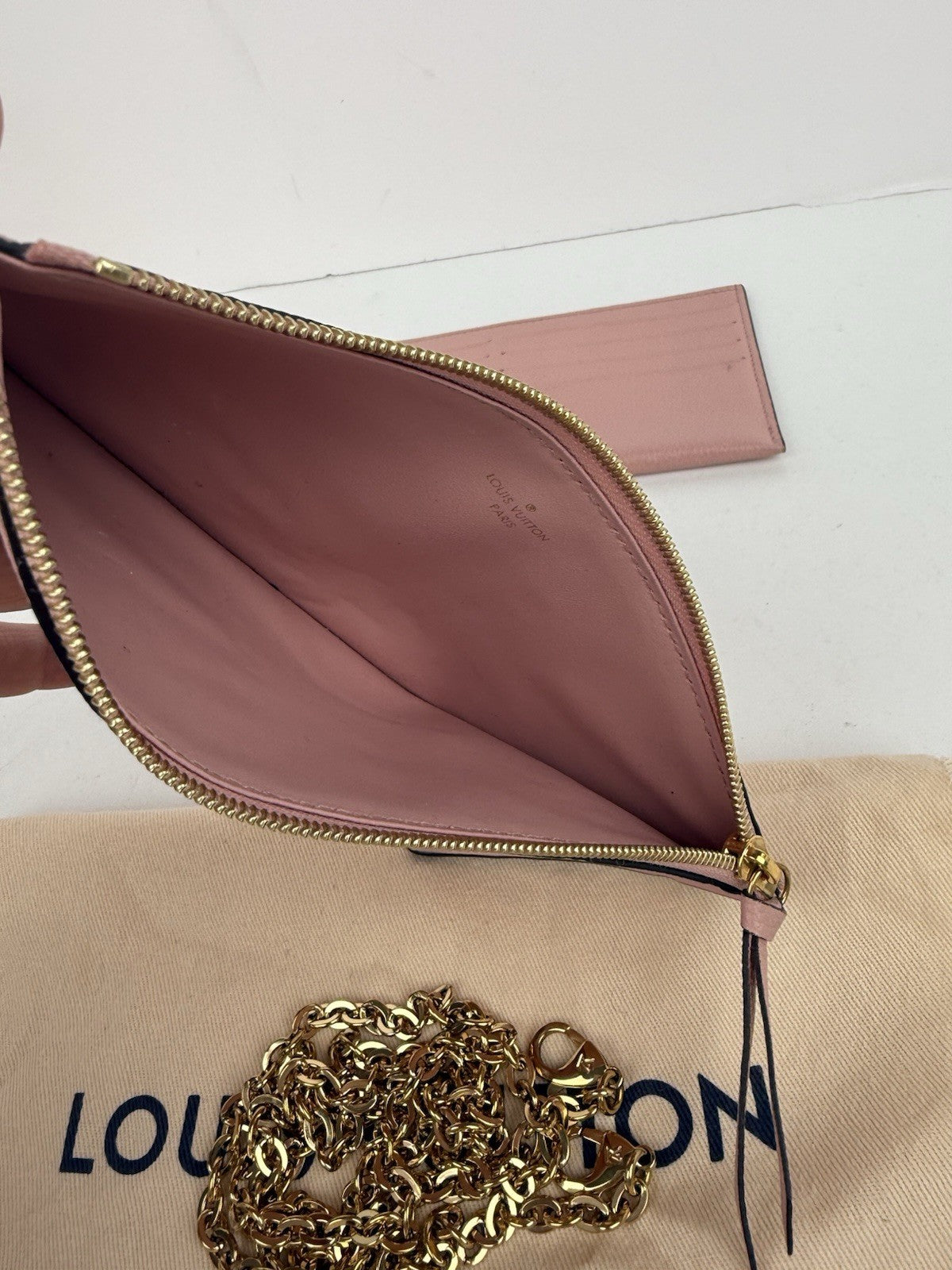 Louis Vuitton Felicie Pochette Monogram Pink Leather Bag