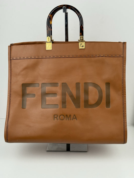 Fendi Roma Sunshine Shopper Tote Leather