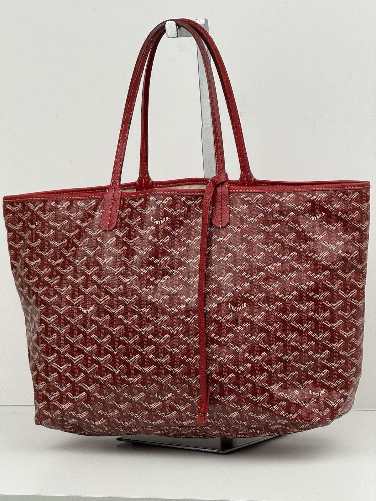 Goyard Goyardine Saint Louis PM Red Canvas Tote Bag