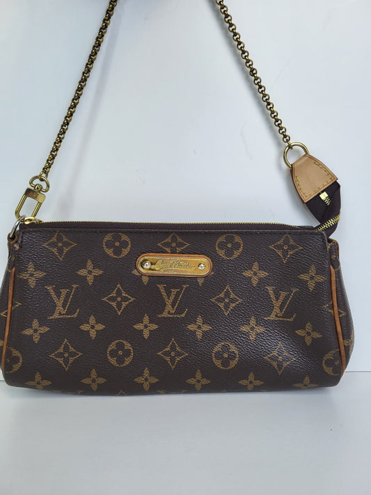 Louis Vuitton Eva Shoulder Bag LV Monogram Canvas Chain Pouch 