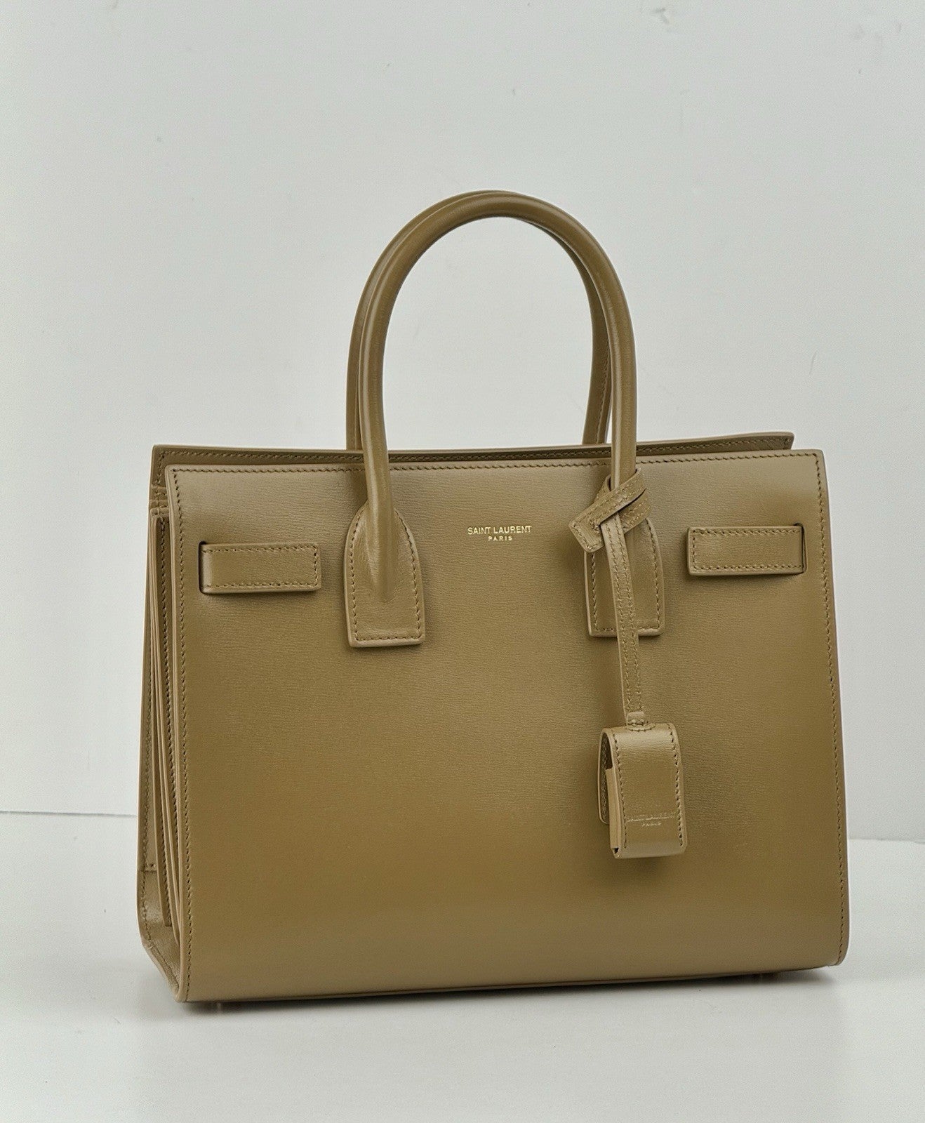 Saint Laurent Calfskin Baby Sac De Jour Taupe Bag
