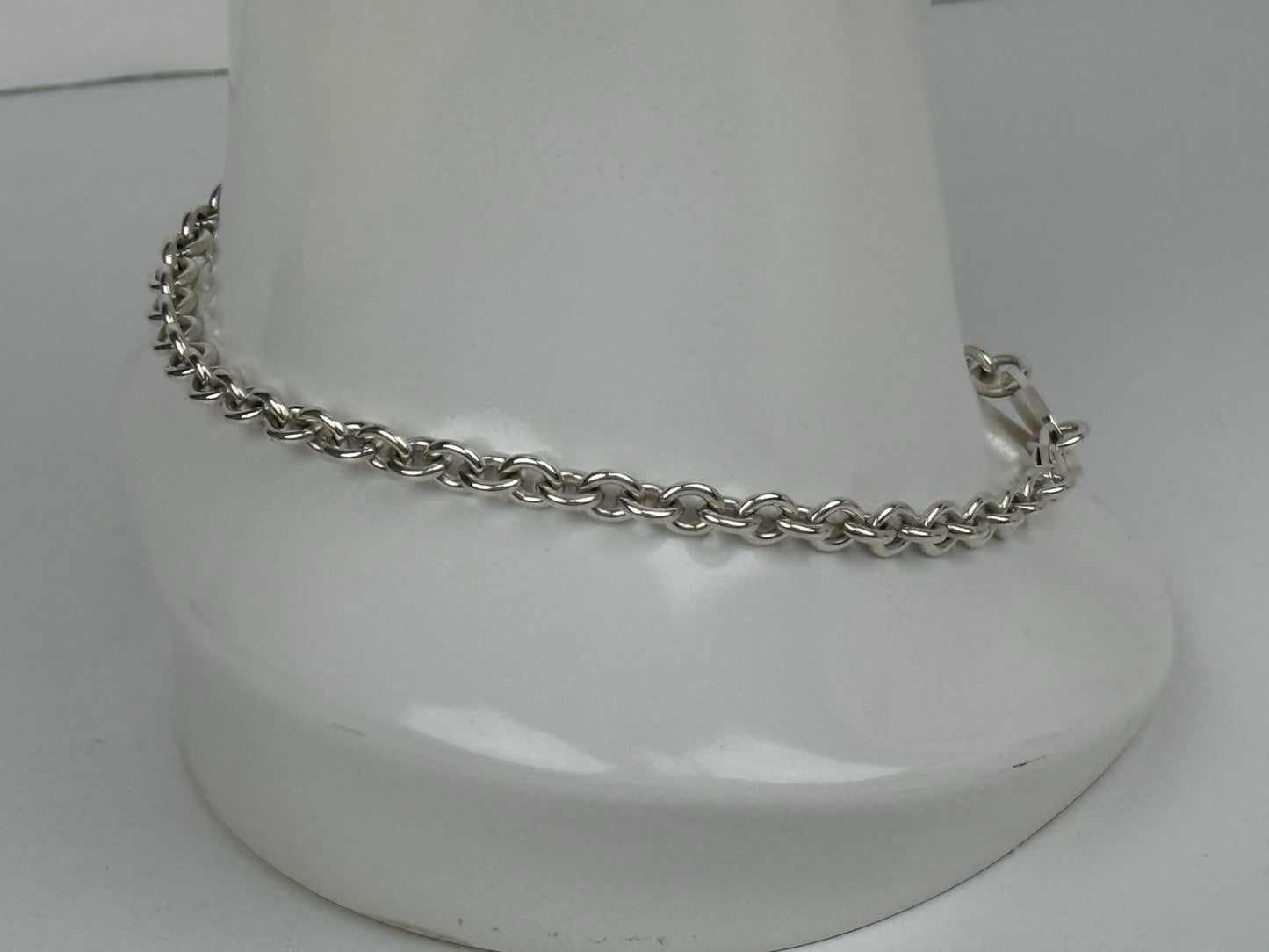 Tiffany & Co Sterling Silver Oval Choker Tag Necklace 15.5"