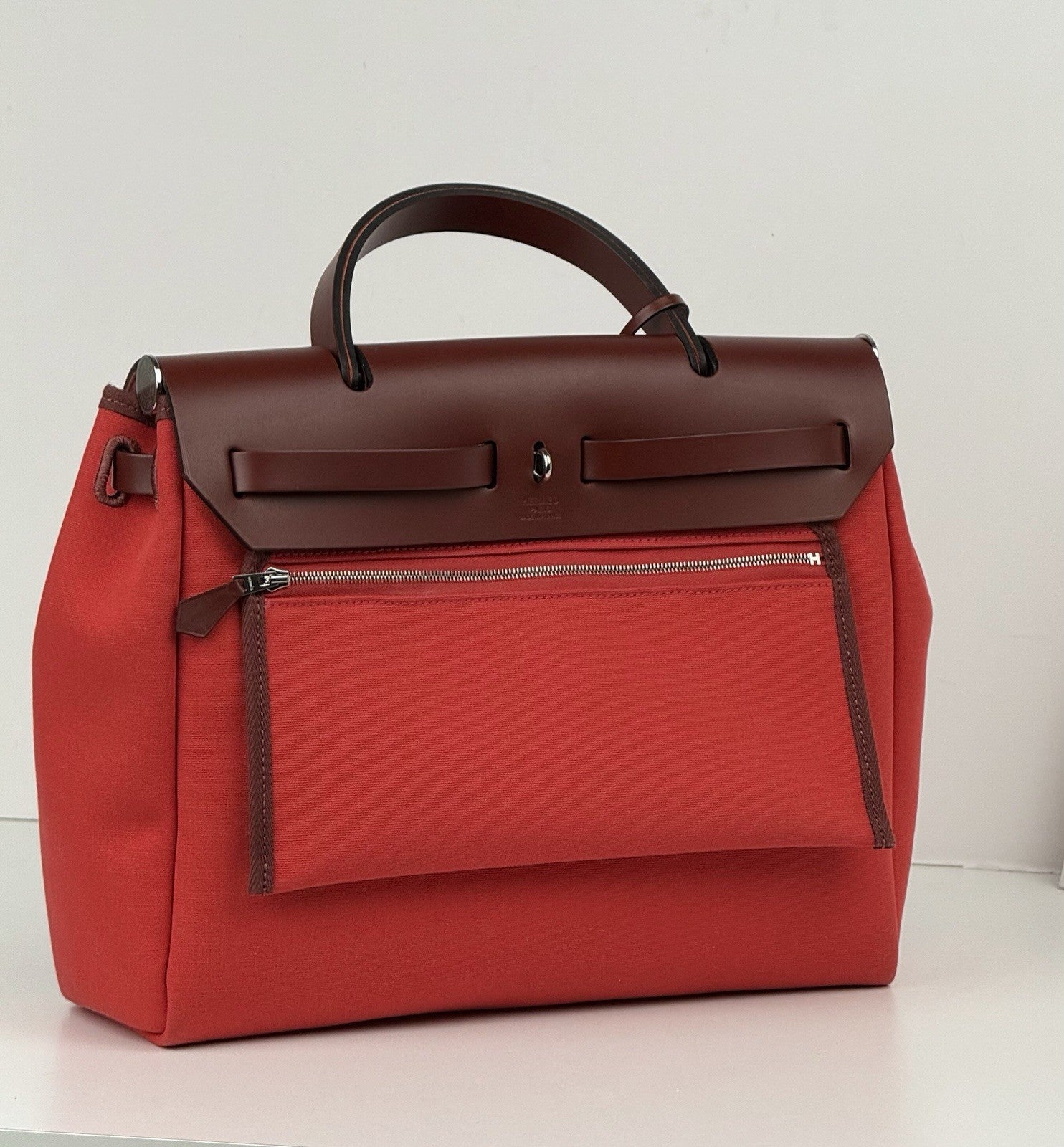 Hermes Toile & Vache Hunter Herbag Zip Retourne 31 (2019) Red Bag