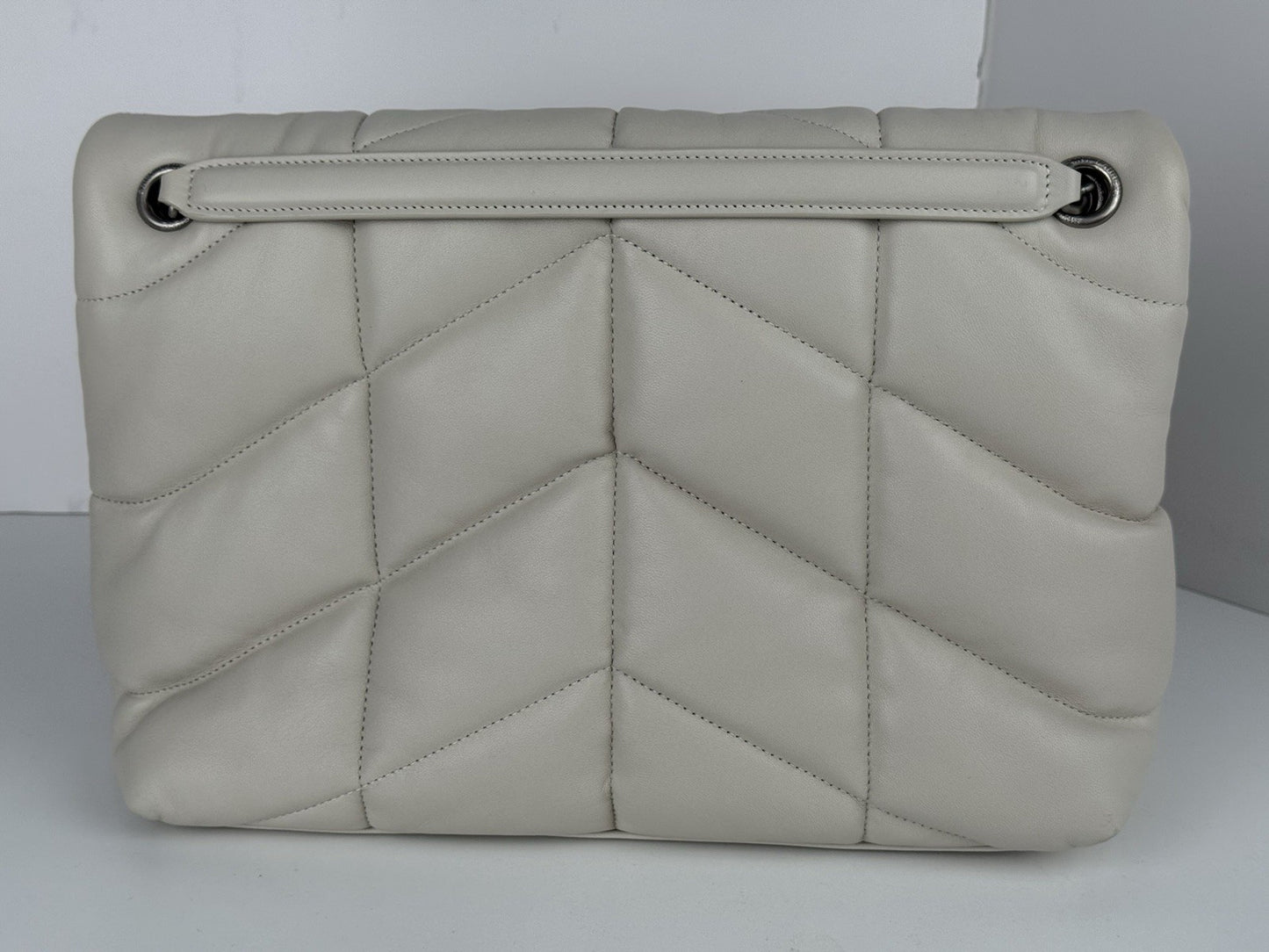Saint Laurent LouLou Puffer Medium Shoulder Bag in White