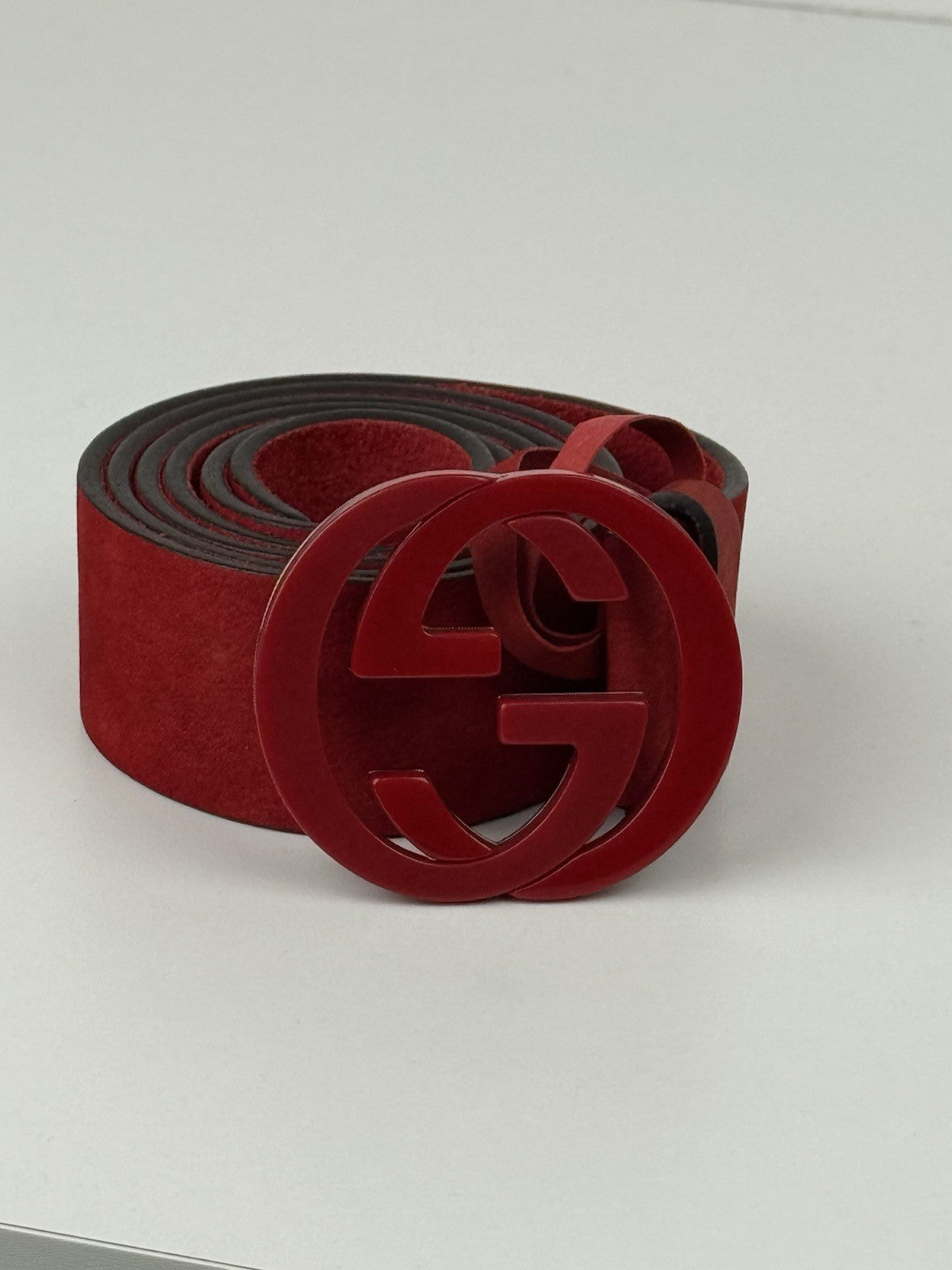 Gucci Suede Red Belt Size 40