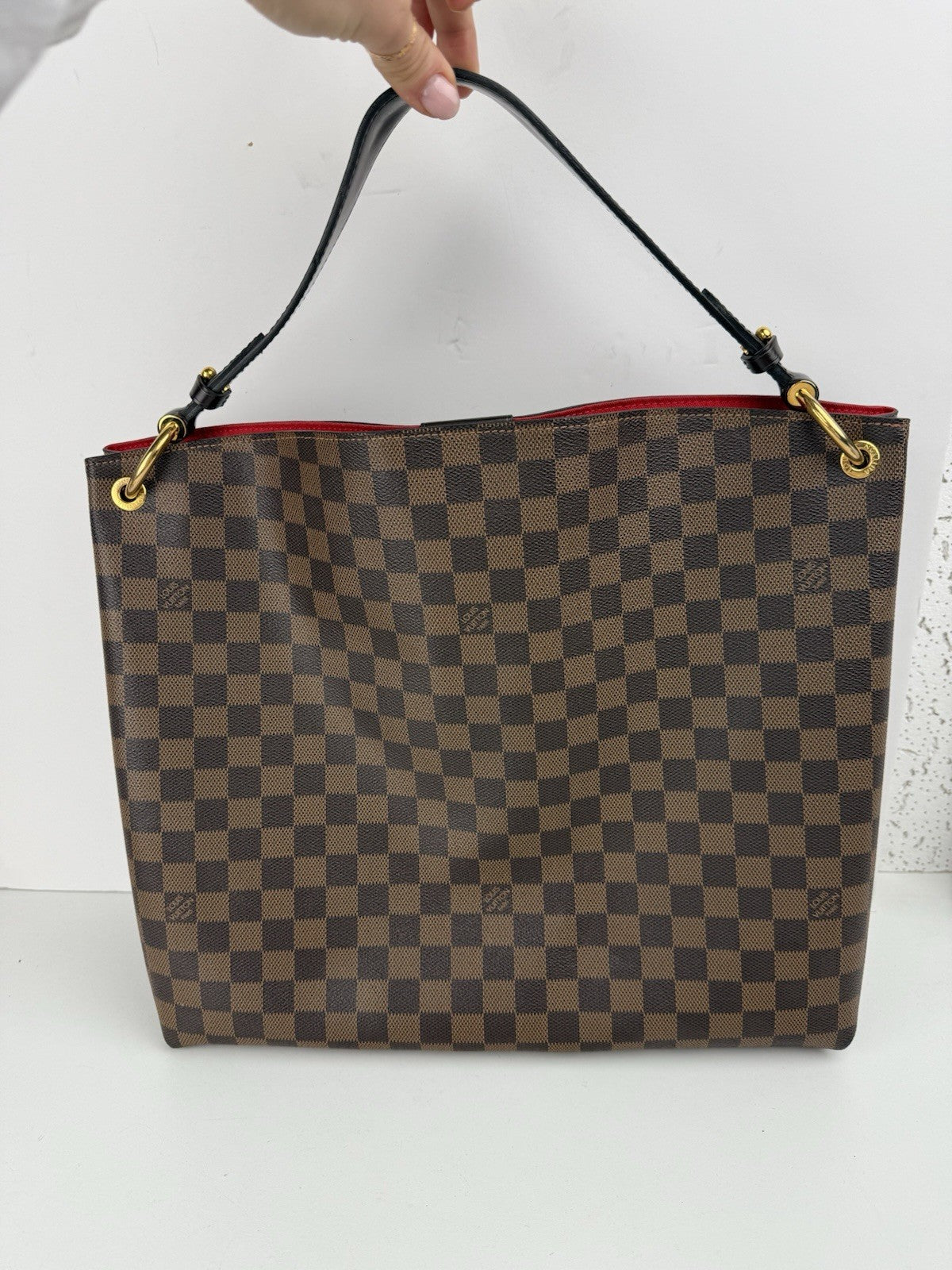 LOUIS VUITTON Damien EBENE  Graceful MM Canvas Shoulder Bag
