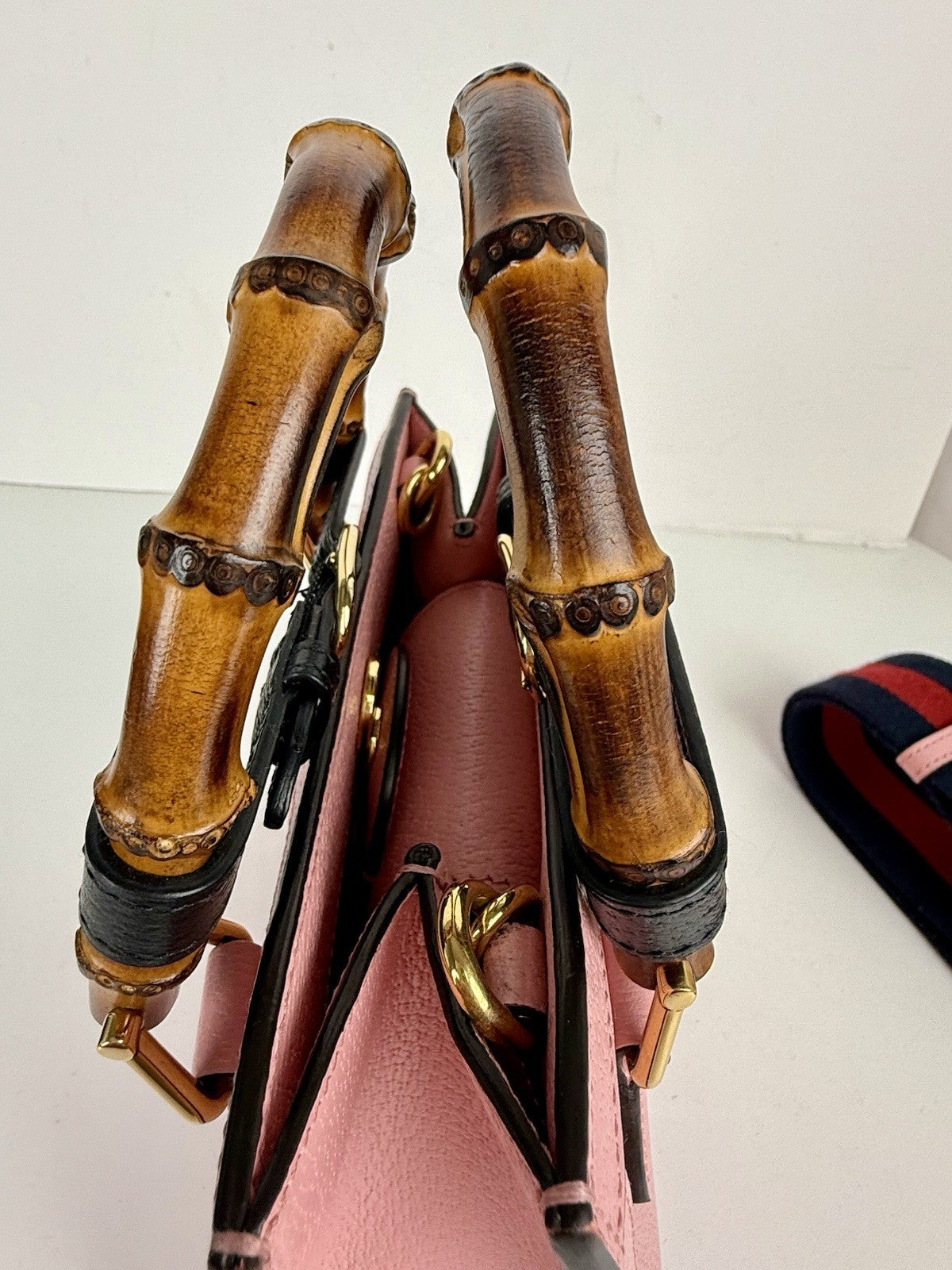 Gucci Bag Mini Diana Bamboo Handle Tote Pink Leather