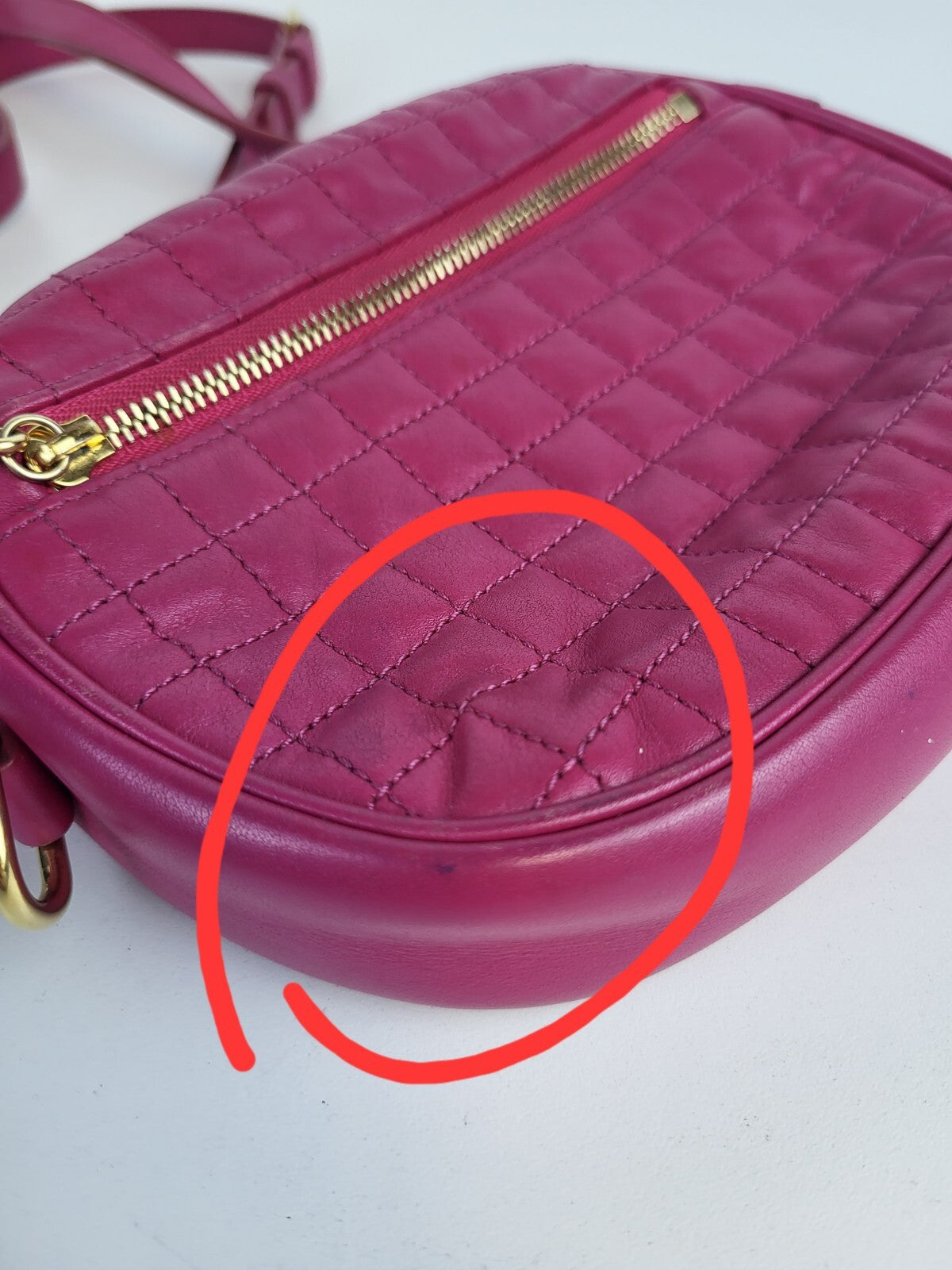 Celine Bag Pink Quilted Calfskin Leather C Charm Small Camera Bag