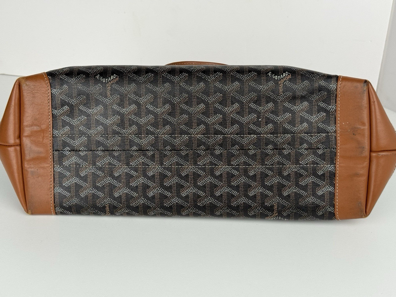 Goyard Bellechasse PM Women's Tote Bag Coated Black/Brown Canvas