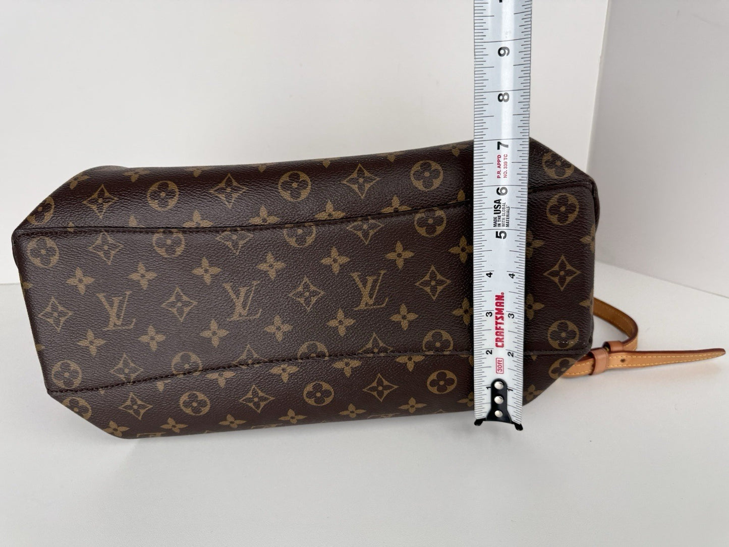 LOUIS VUITTON Monogram Tote Bag Rivory Hand Bag Brown Canvas