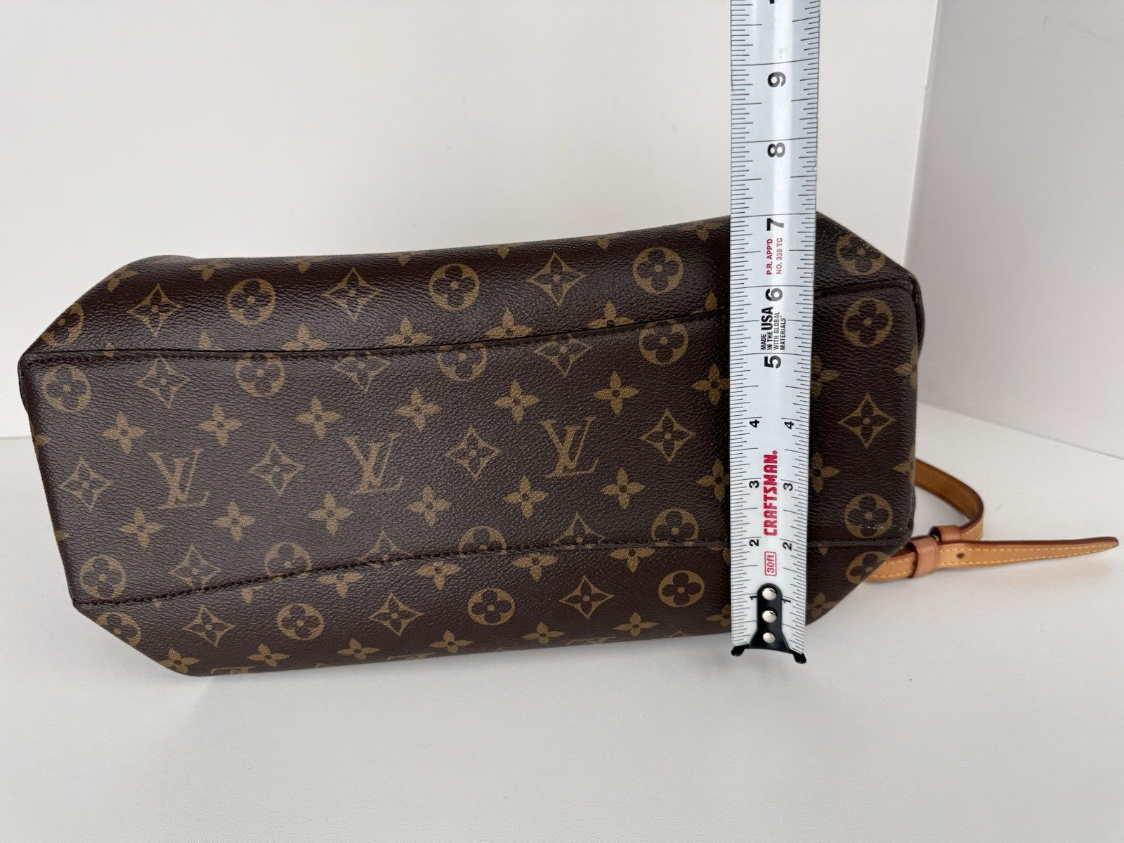 LOUIS VUITTON Monogram Tote Bag Rivory Hand Bag Brown Canvas