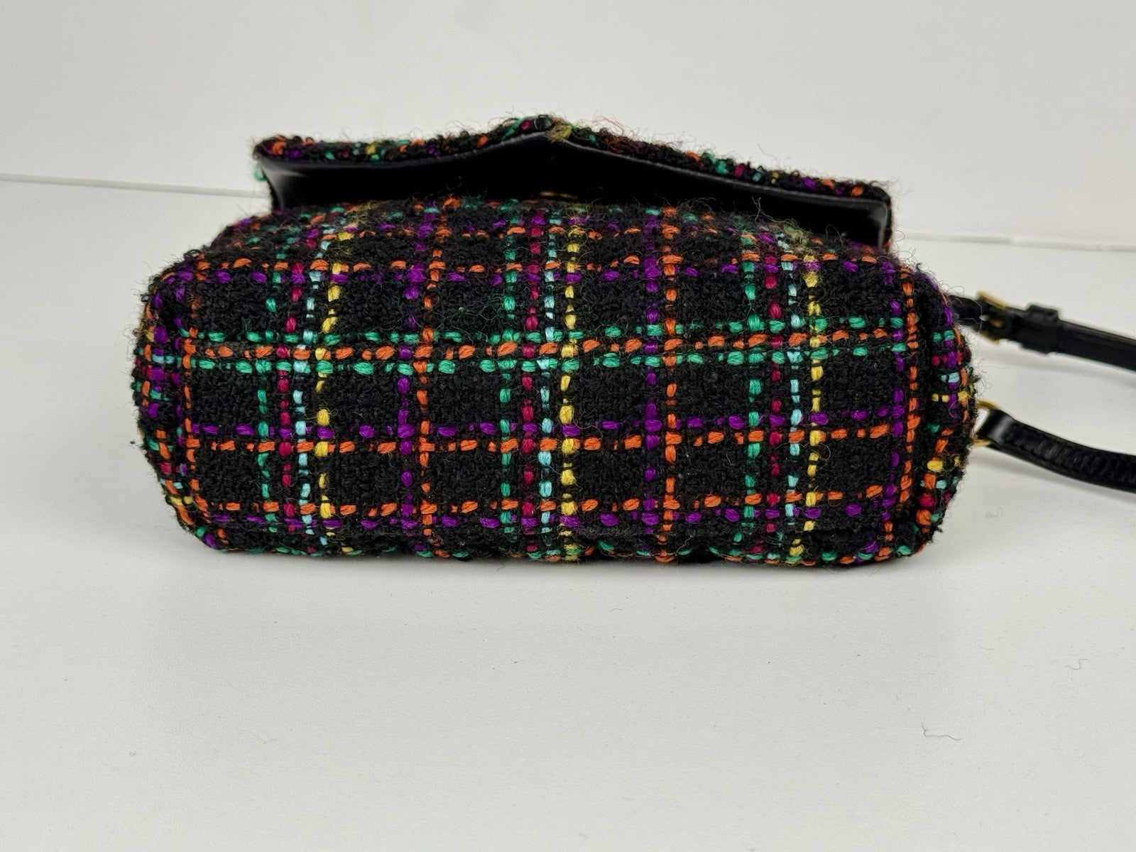 Saint Laure Tweed Toy Loulou Shoulder Bag Black