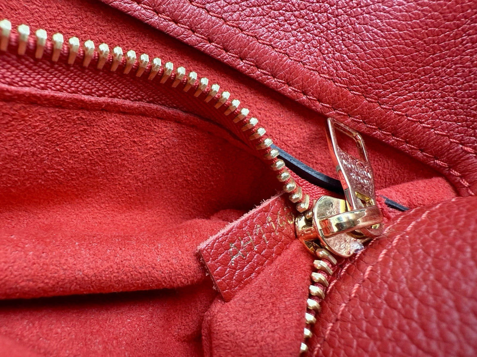 Louis Vuitton Bag Pallas Shopper Monogram Tote Brown/Red Canvas Leather