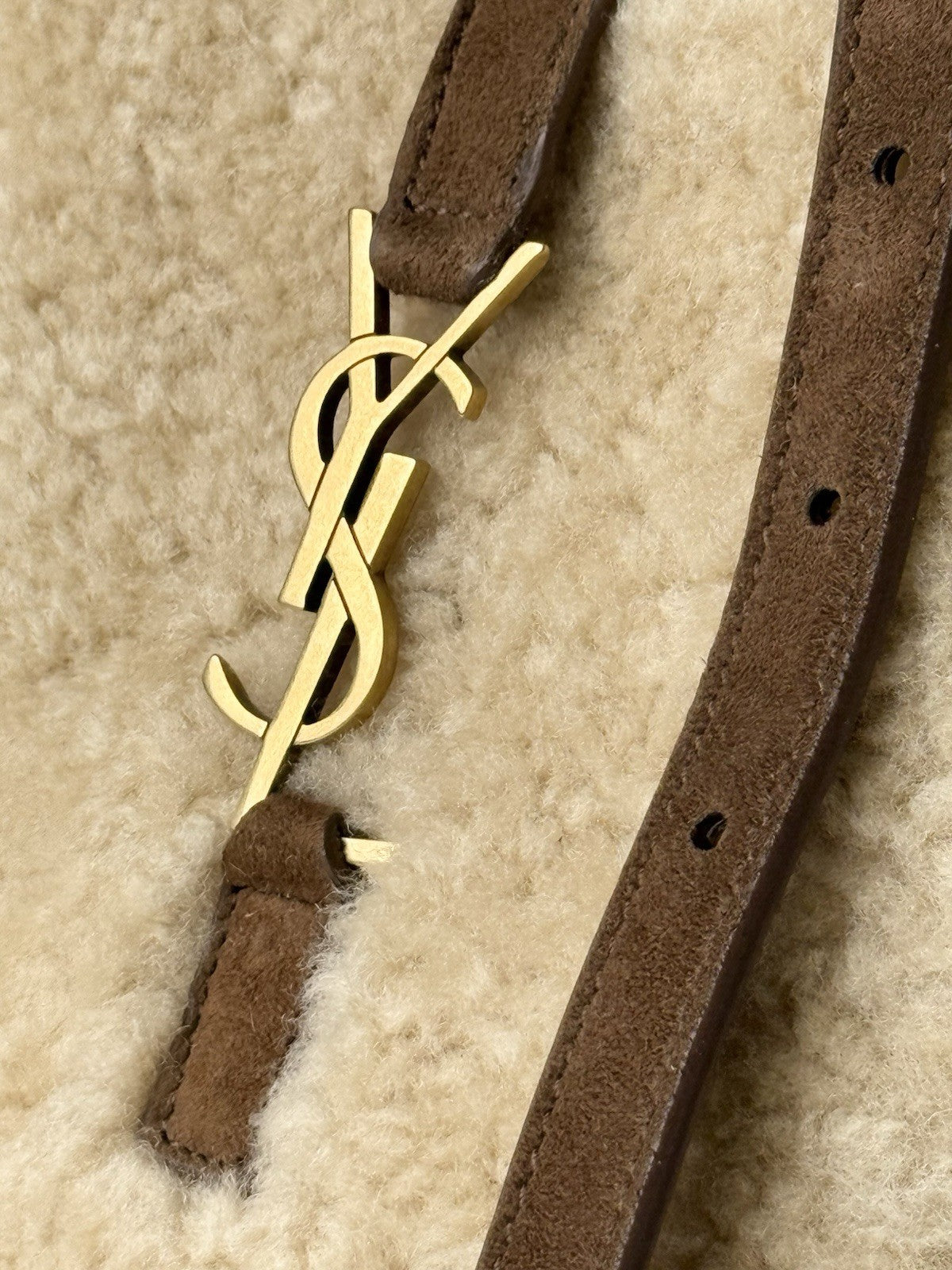Saint Laurent Le 5 à 7 Mini shearling shoulder bag