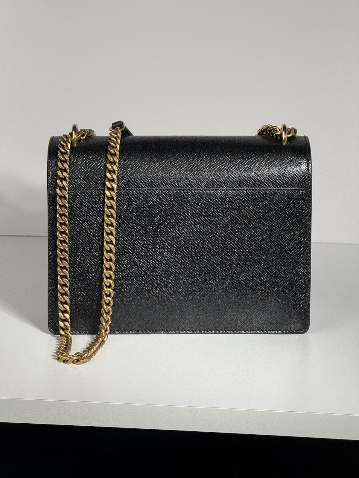 Saint Laurent Black Leather Medium Sunset Chain Shoulder Bag