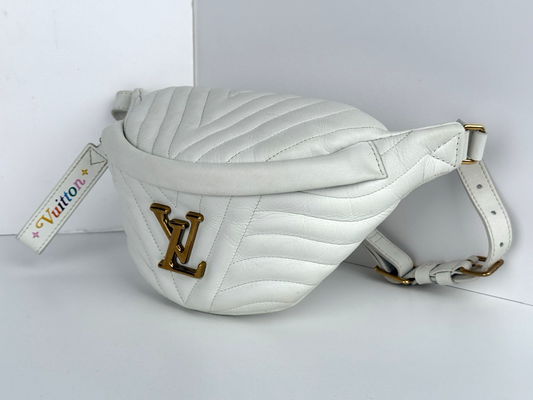 Louis Vuitton Calfskin Leather New Wave Bumbag Belt Bag for Women in White