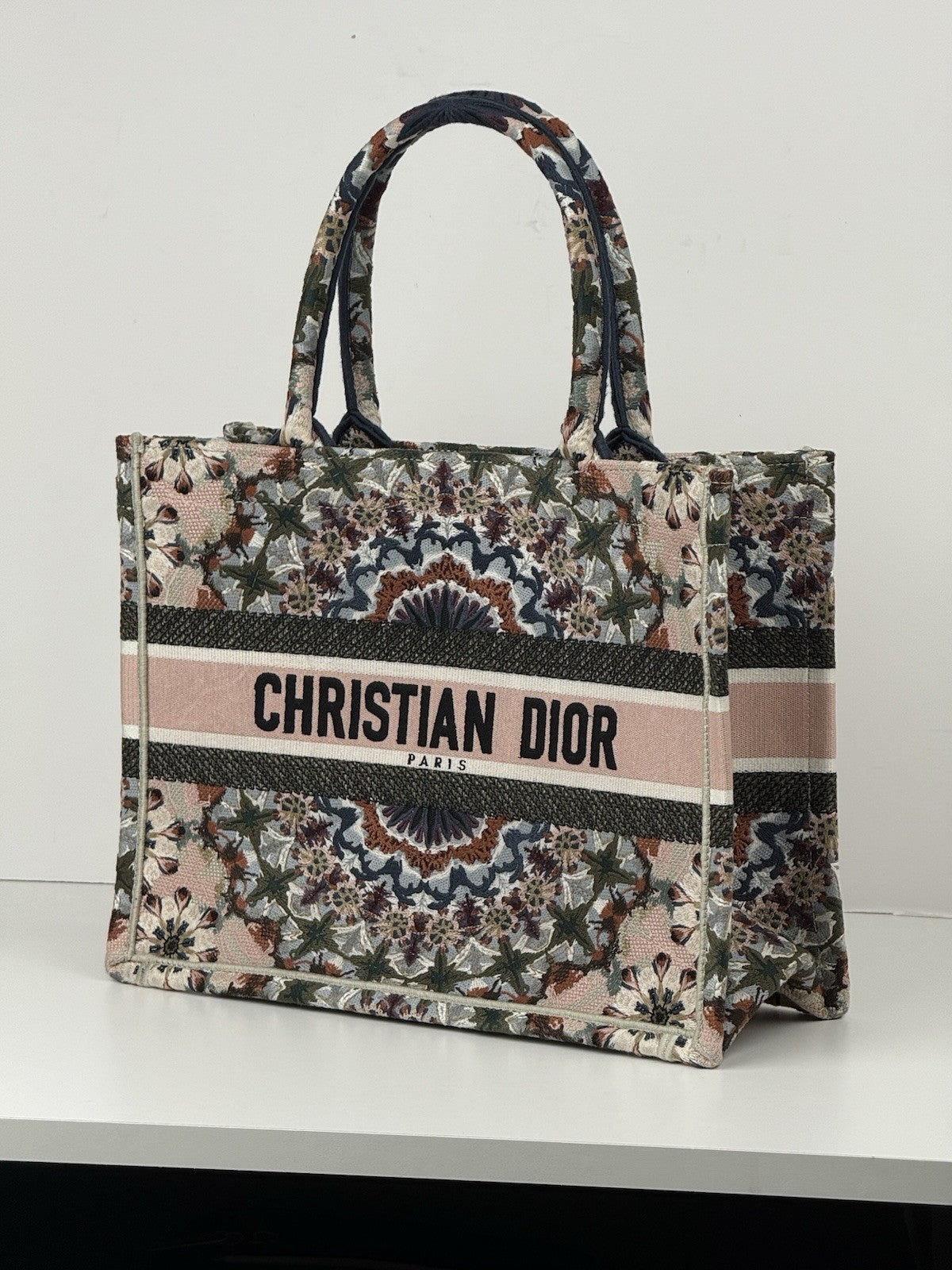 Dior White Flower Book Tote Bag
