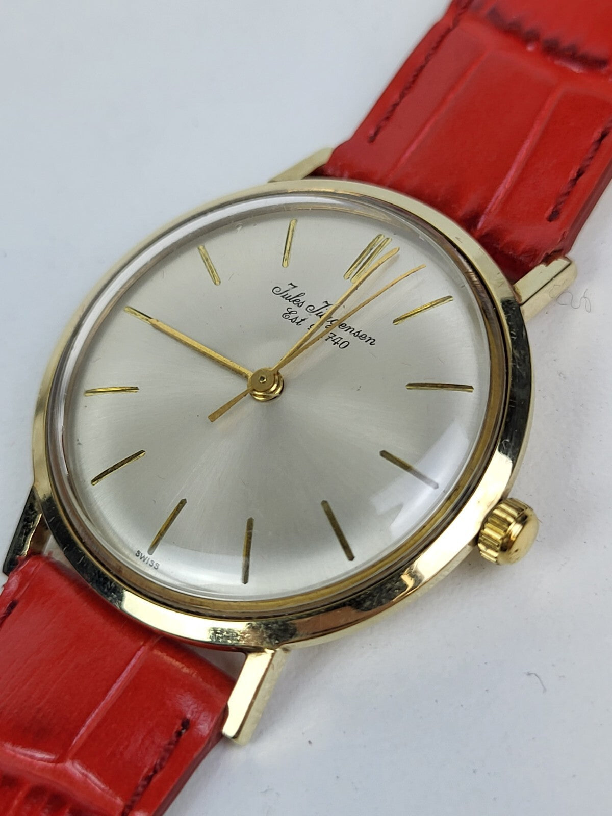 Jules Jürgensen Classic Vintage 14k Solid Gold Besel Women's Watch 