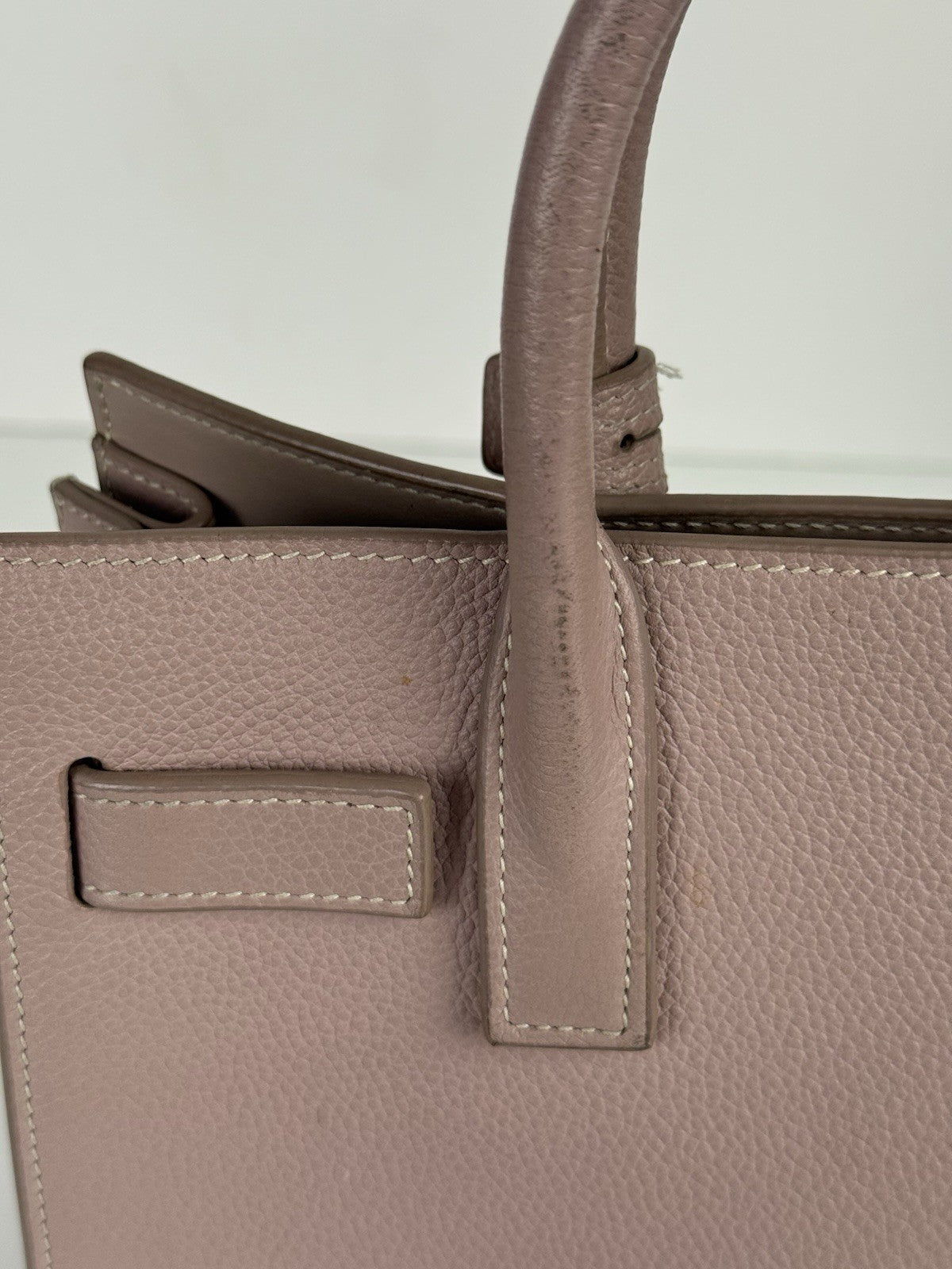 SAINT LAURENT  Calfskin Leather Sac De Jour Rose