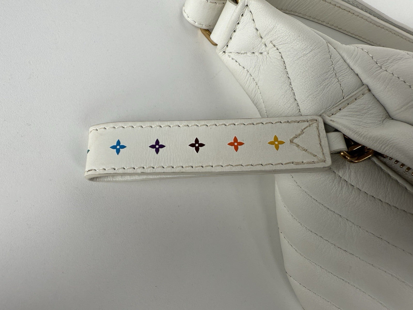 Louis Vuitton Calfskin Leather New Wave Bumbag Belt Bag for Women in White