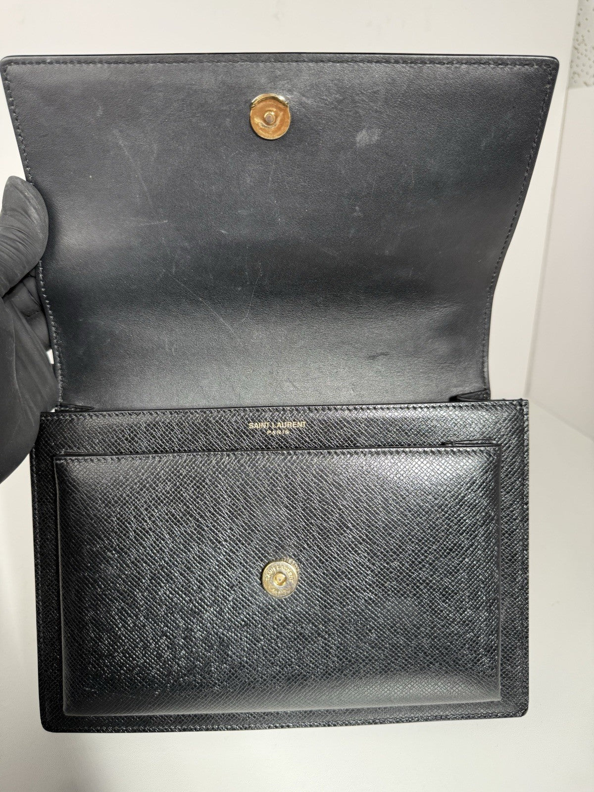 Saint Laurent Black Leather Medium Sunset Chain Shoulder Bag