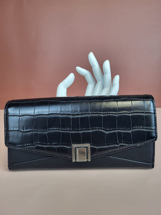 Samantha Vega Wallet Long Black Leather Women's Wallet