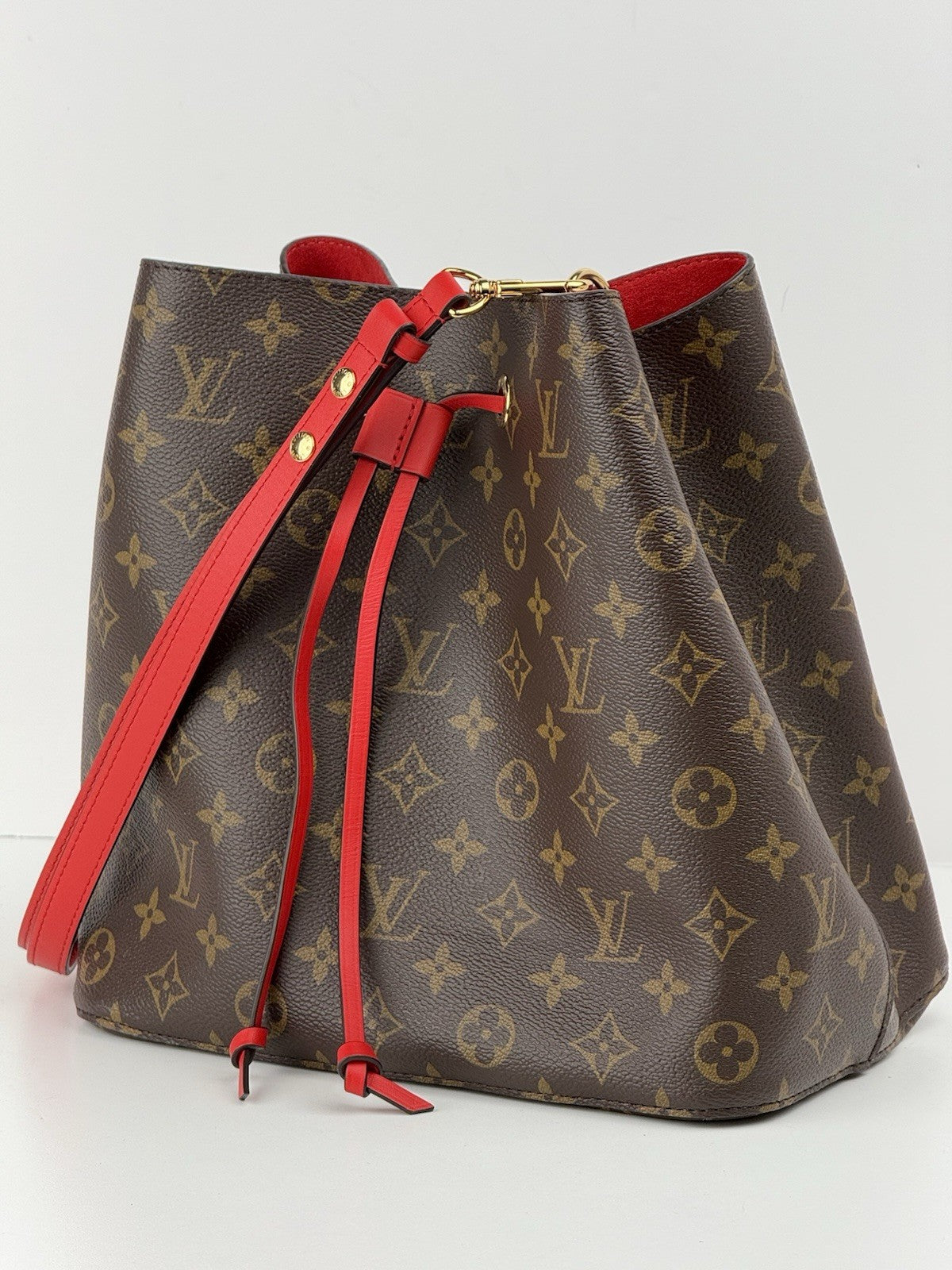 Louis Vuitton NeoNoe Shoulder Bag Brown/ Red Canvas