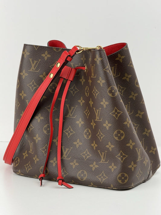 Louis Vuitton NeoNoe Shoulder Bag Brown/ Red Canvas