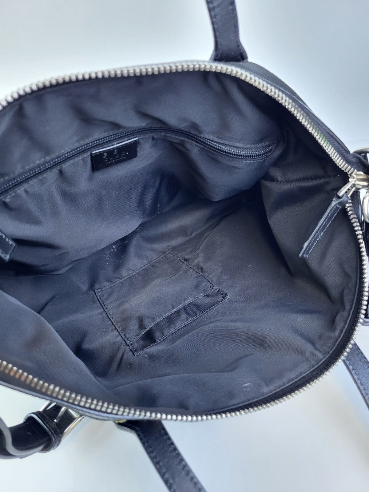 Gucci Nylon Web Top Handle Shoulder Bag Black