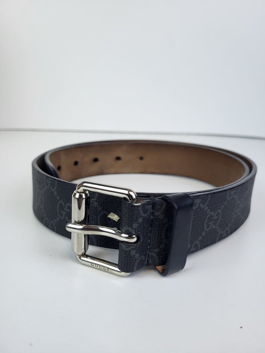 Gucci Belt Gray Canvas Snake 90/36