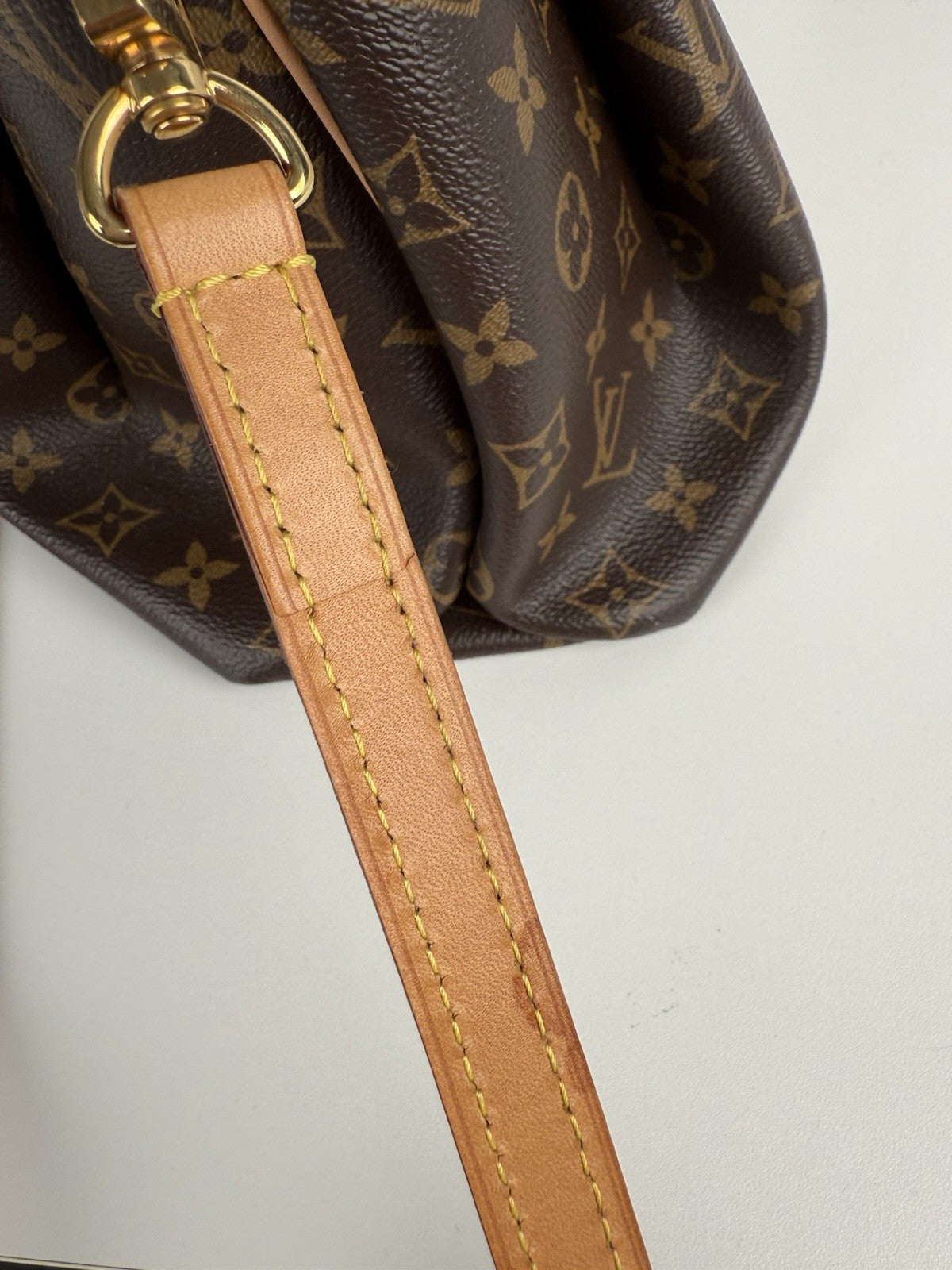 LOUIS VUITTON Monogram Tote Bag Rivory Hand Bag Brown Canvas