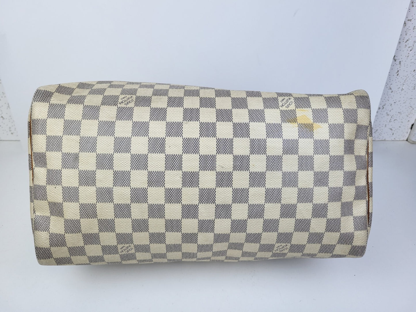 Louis Vuitton Speedy Bandouliere Damier Azur Duffle 35 Canvas Bag