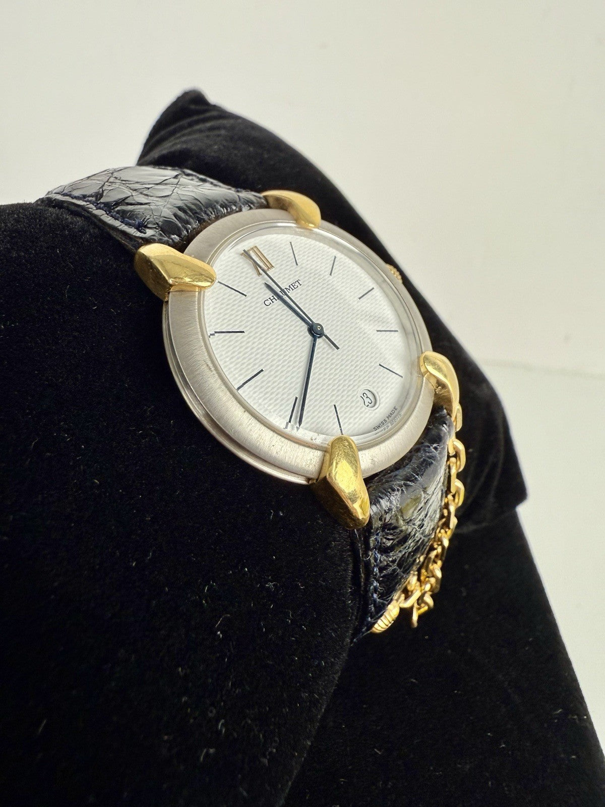 CHAUMET Paris 18k Gold & Stainless Steel Griffith 32mm Quartz Watch 9 Inch Size