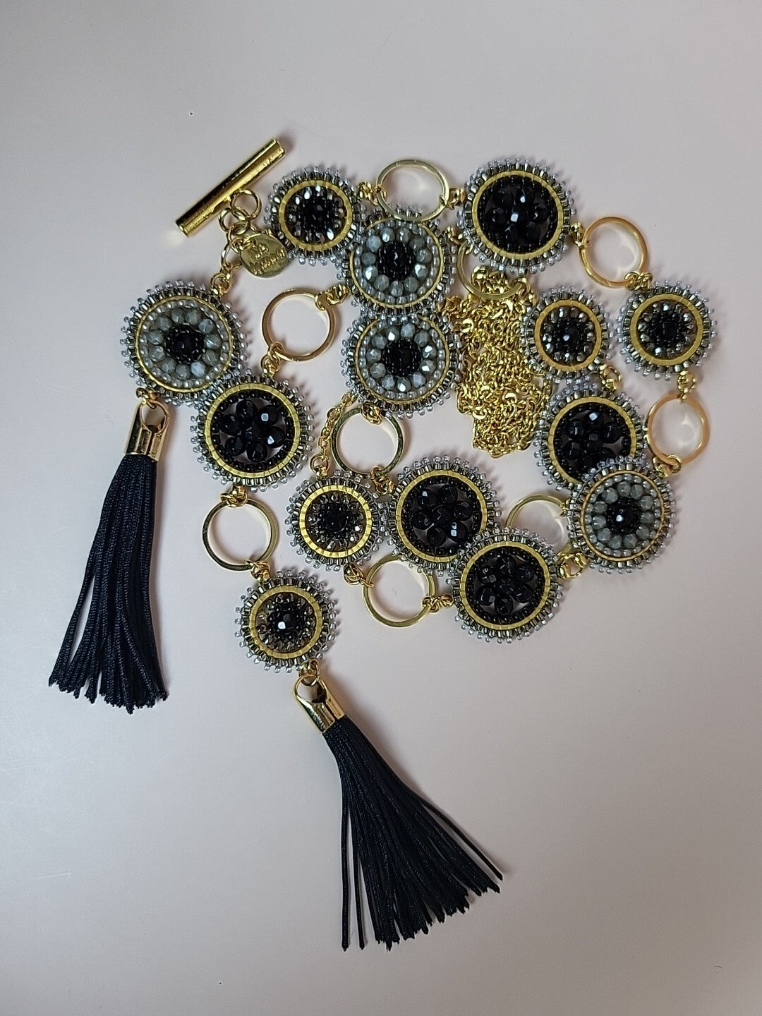 Waist Chain Belt Gold Black For Women 40in