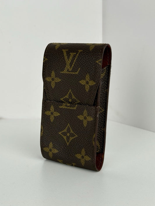 Louis Vuitton Monogram Case Brown Leather 5 Inch