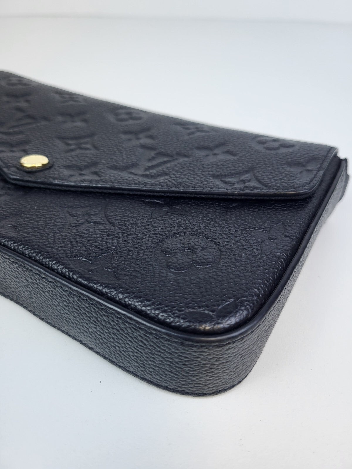Louis Vuitton Felicie Pochette Monogram Black Leather Bag