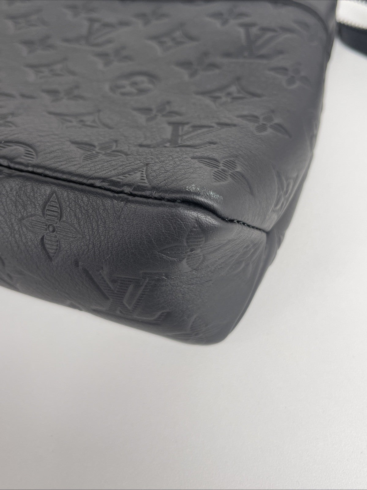 LOUIS VUITTON Bag Pochette Voyage Souple M82545 Black Monogram Pouch Microchip
