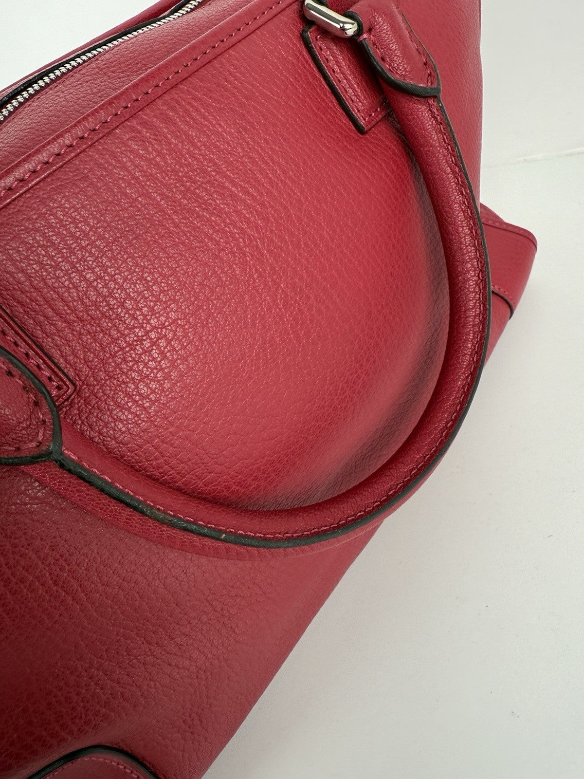Loewe Womens Double Handle Grain Leather Amazona Shoulder Bag Pink