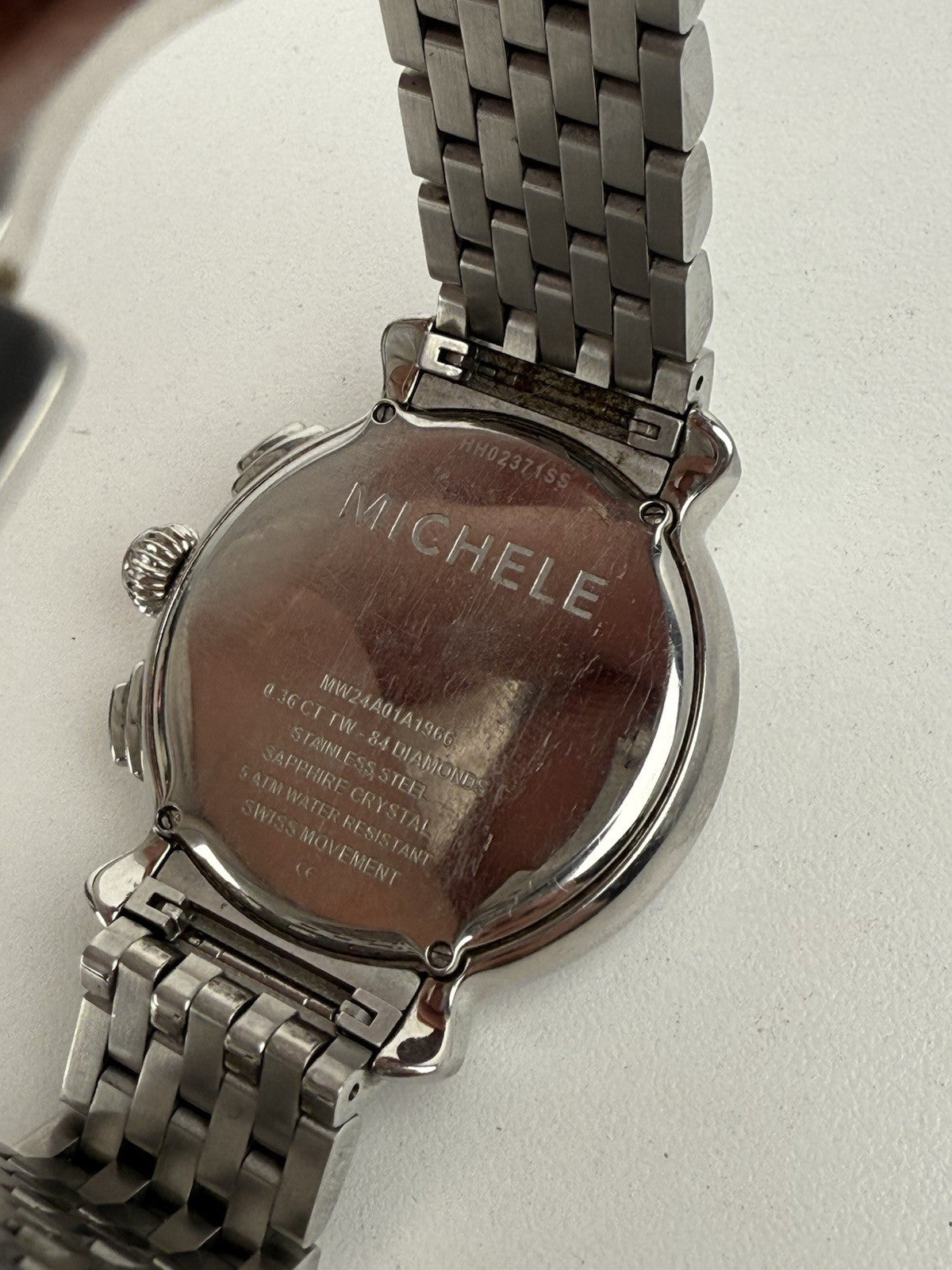 Michele Fluette Diamond Chronograph Stainless Steel Women's Watch MWW24A01A1966