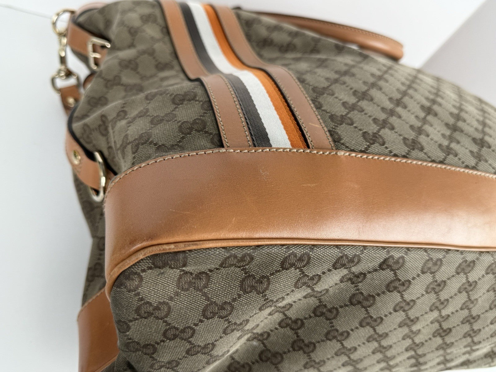 Gucci Canvas Messenger Luggage Bag Large
