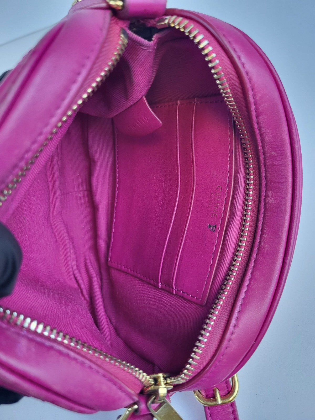 Celine Bag Pink Quilted Calfskin Leather C Charm Small Camera Bag