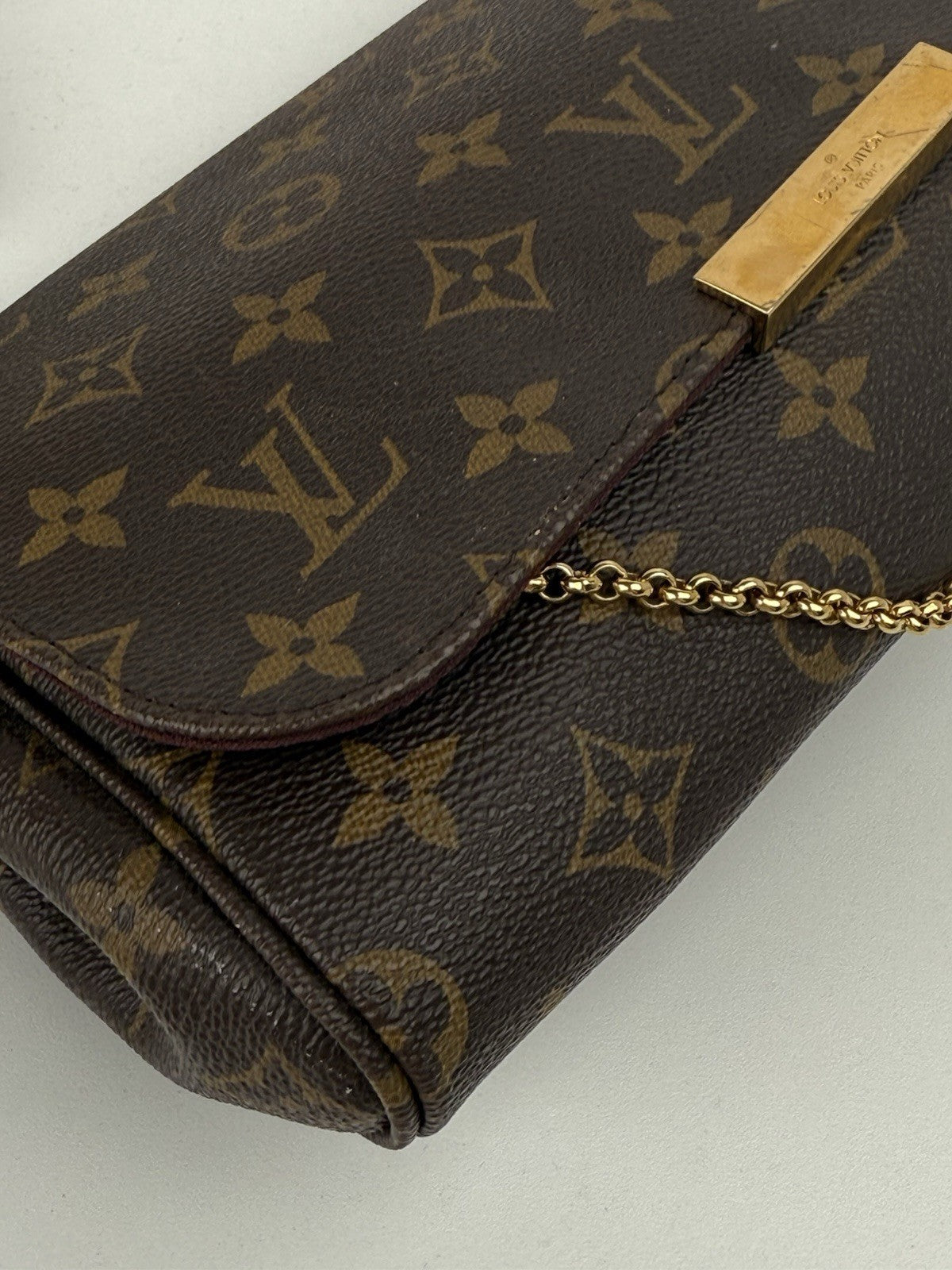 Louis Vuitton Favorite MM Brown Leather Crossbody Bag